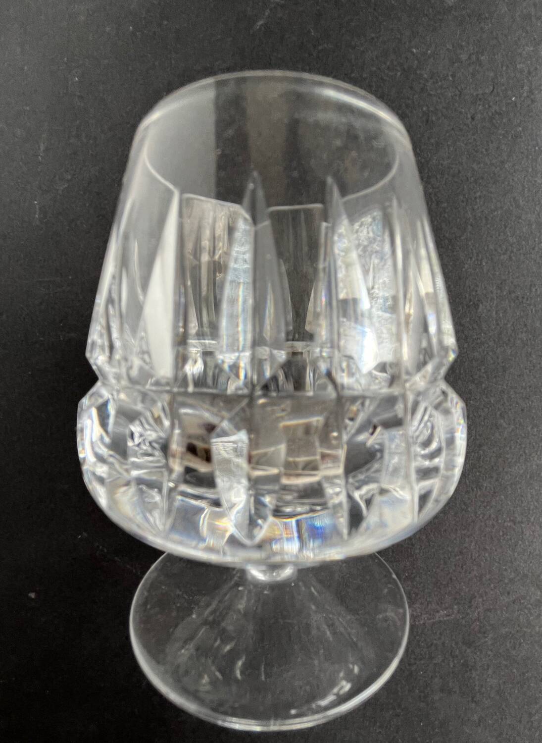 2 cut crystal alcohol glasses