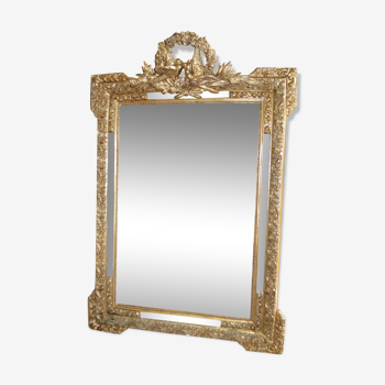 Golden mirror with doves  122x82cm