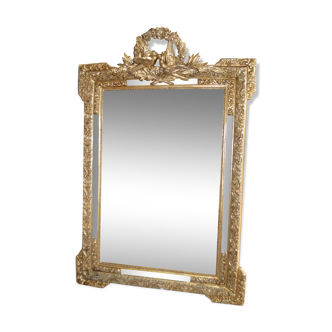 Golden mirror with doves  122x82cm