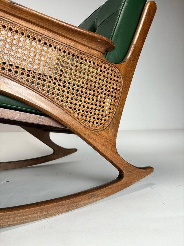 Mid-Century Modern Cane Rocking Chair, 1950s