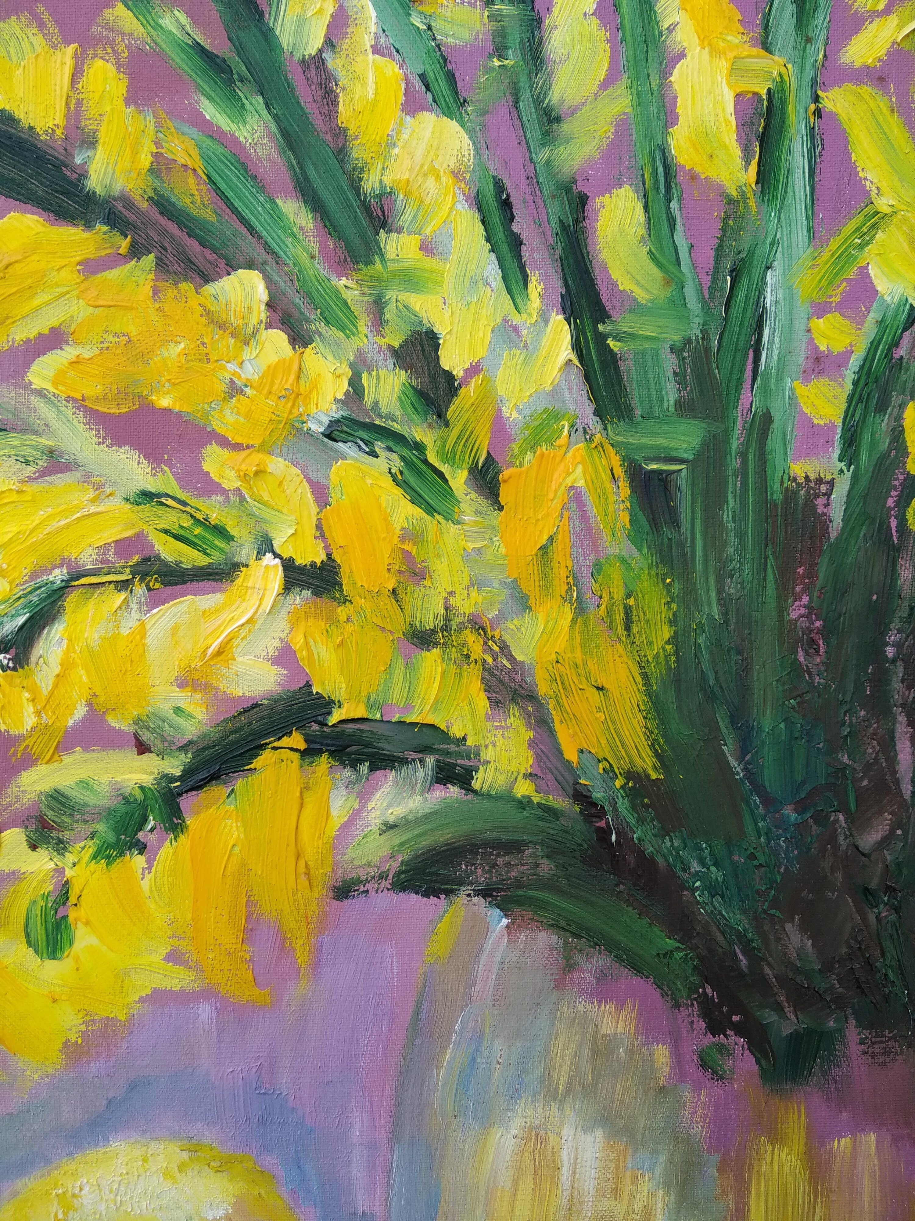 Peinture sur toile bouquet de genêts