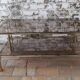 Table basse double plateau vintage en laiton et verre fumé – Années 70
