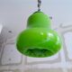 Mid-century portuguese green opaline glass hanging lamp 1960s