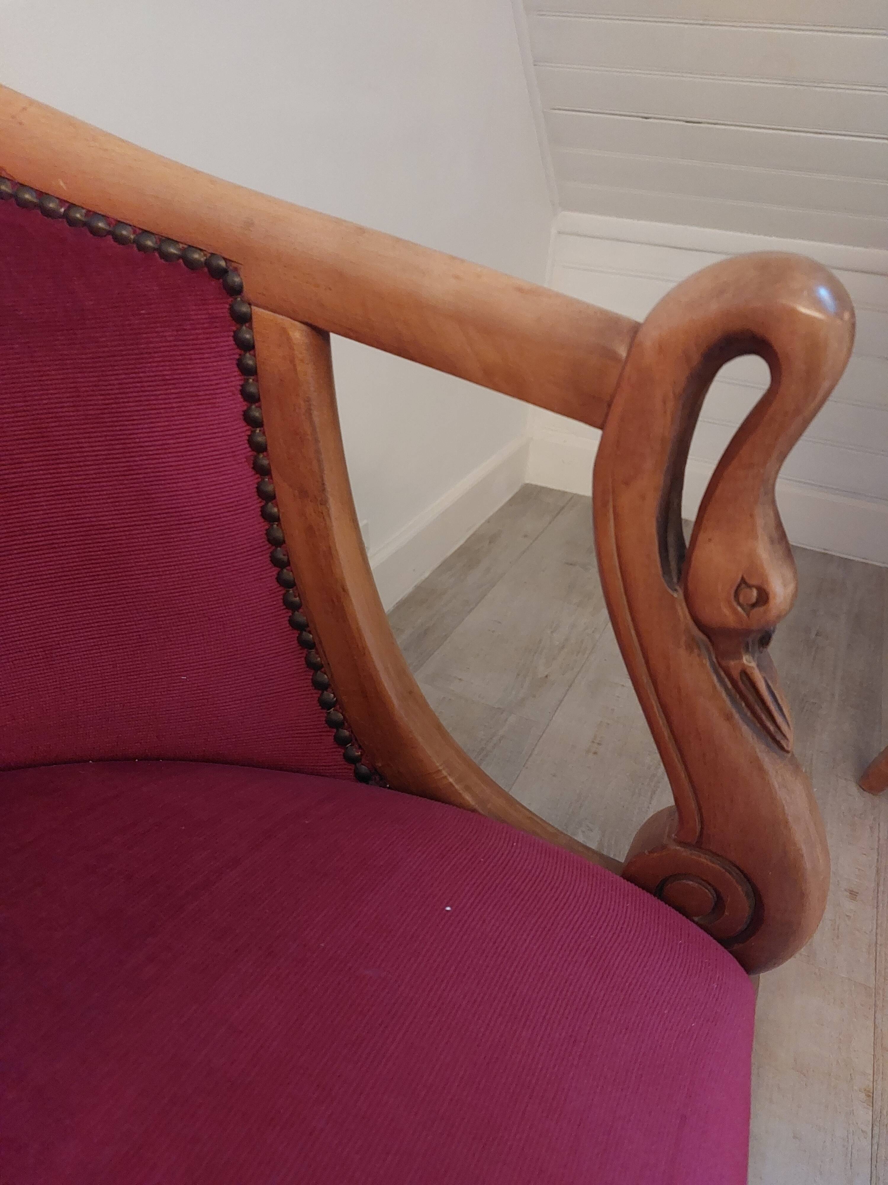 Burgundy velvet salon Swan neck