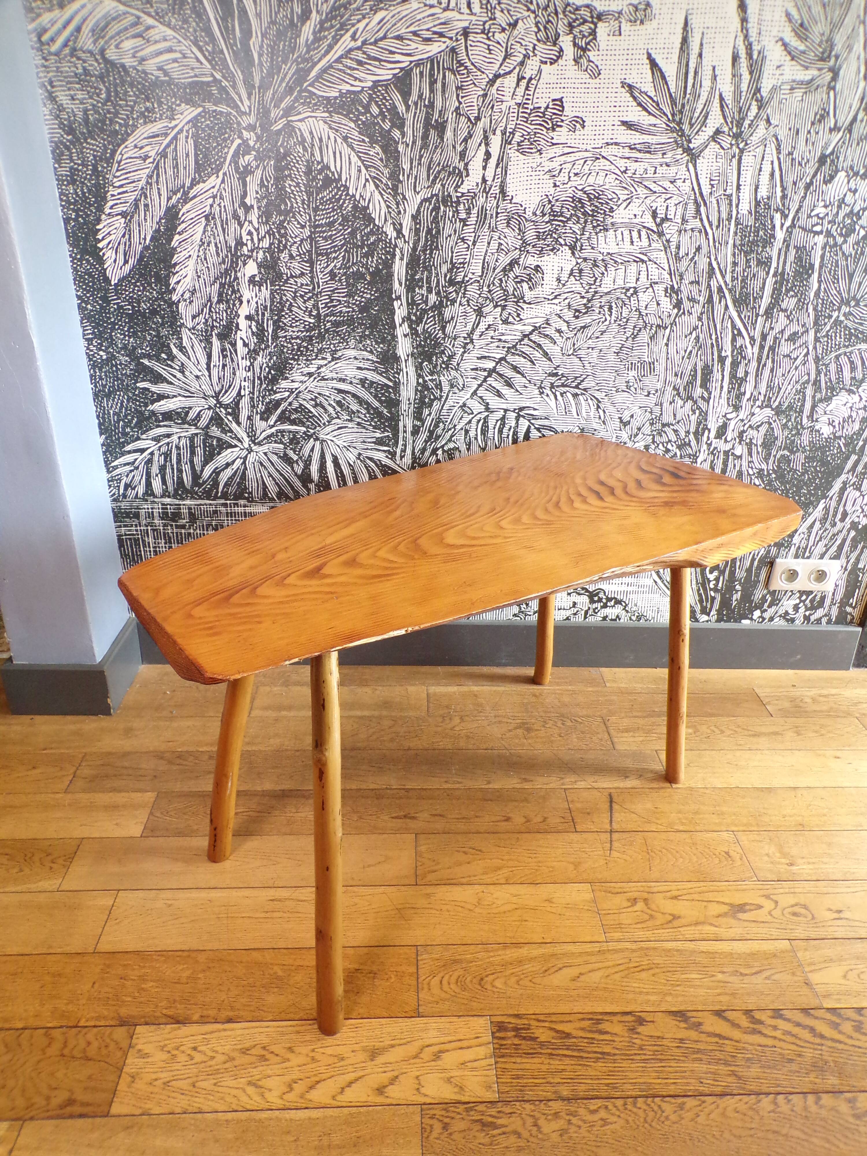 Brutalist pine coffee table