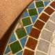 Mosaic garden table, gooseneck legs