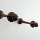 Pair of vintage turned wood coat hooks – sculpted knobs