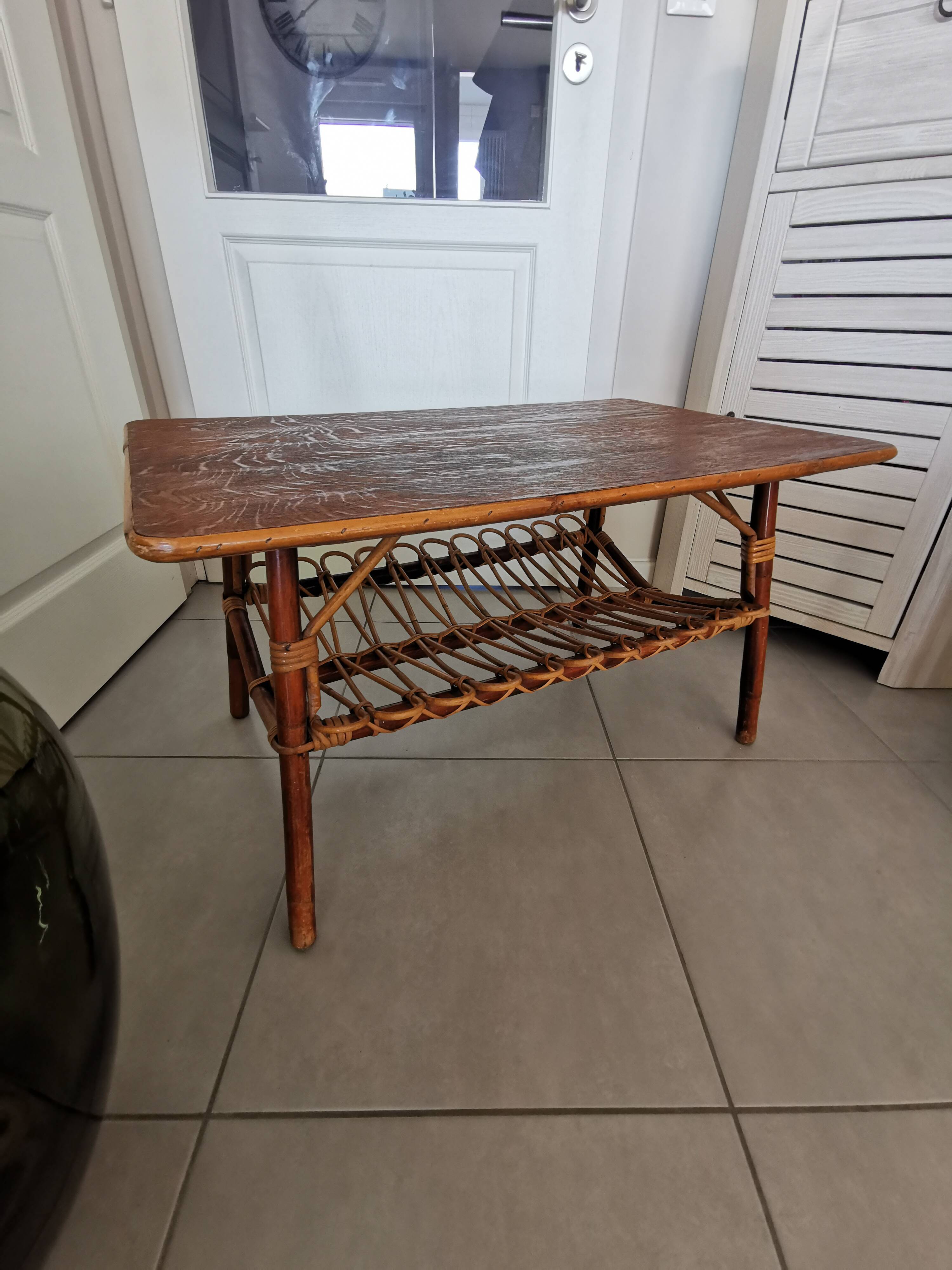 Vintage rattan coffee table