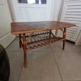 Vintage rattan coffee table