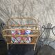 Vintage bamboo and rattan magazine holder 1960