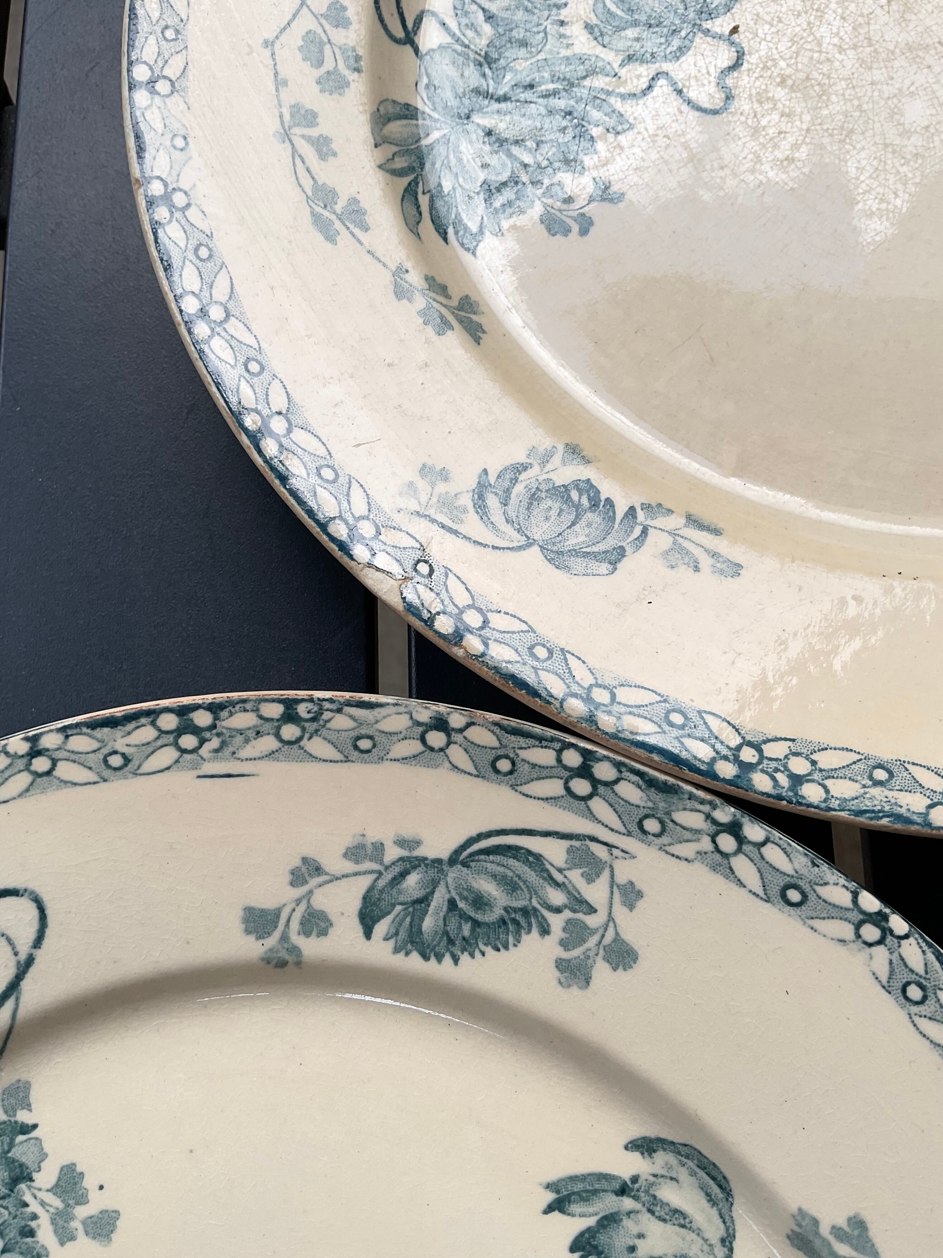 4 plates iron earth Royat sarreguemines U&C