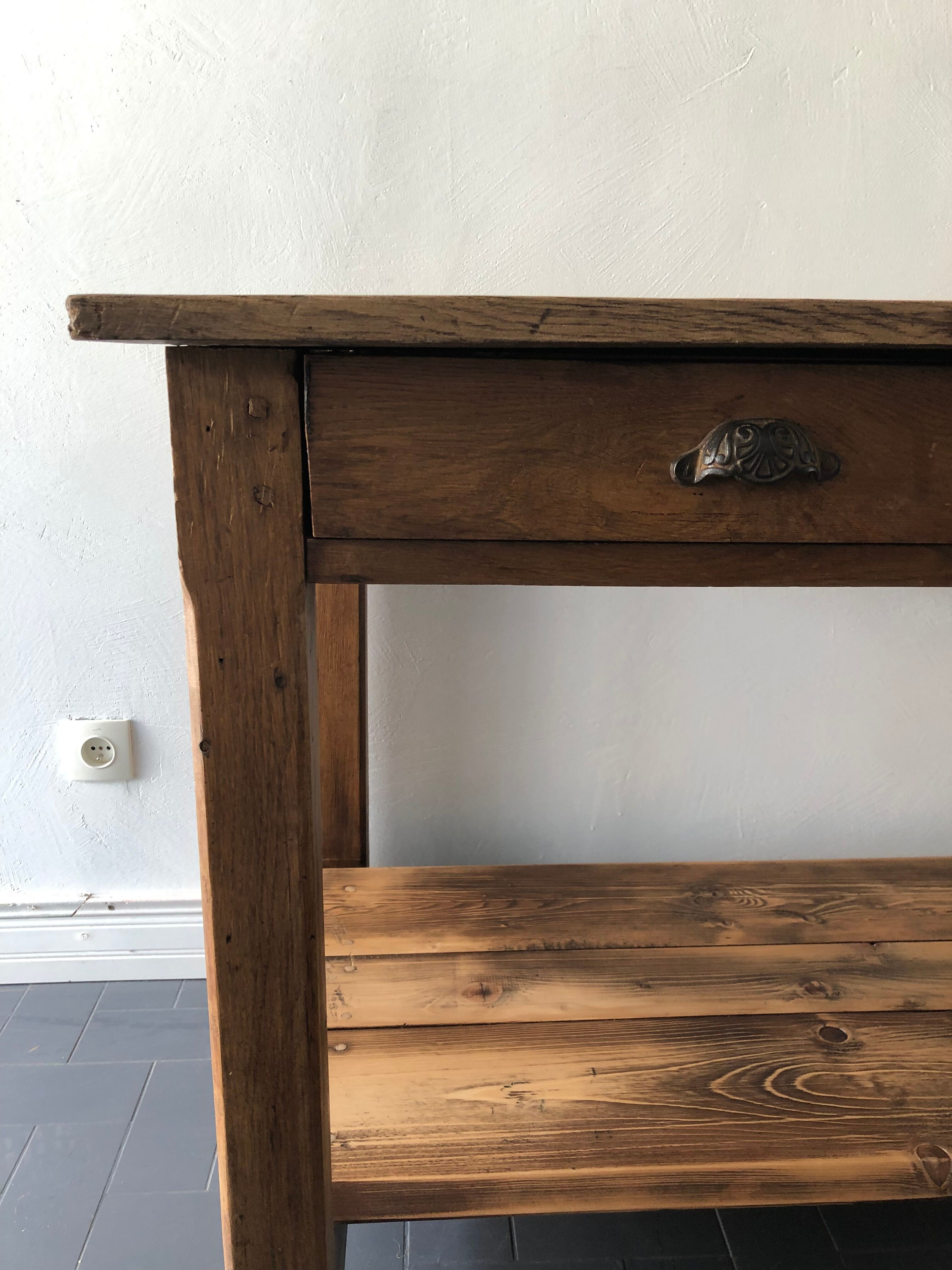 Drapery table, Mercerie, craft furniture early twentieth century