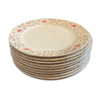 Lot de 10 petites assiettes plates printanières