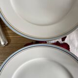 6 flat plates, antique porcelain from the Couleuvre factory.