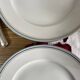 6 flat plates, antique porcelain from the Couleuvre factory.