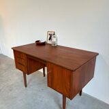 Vintage desk two-sided teak