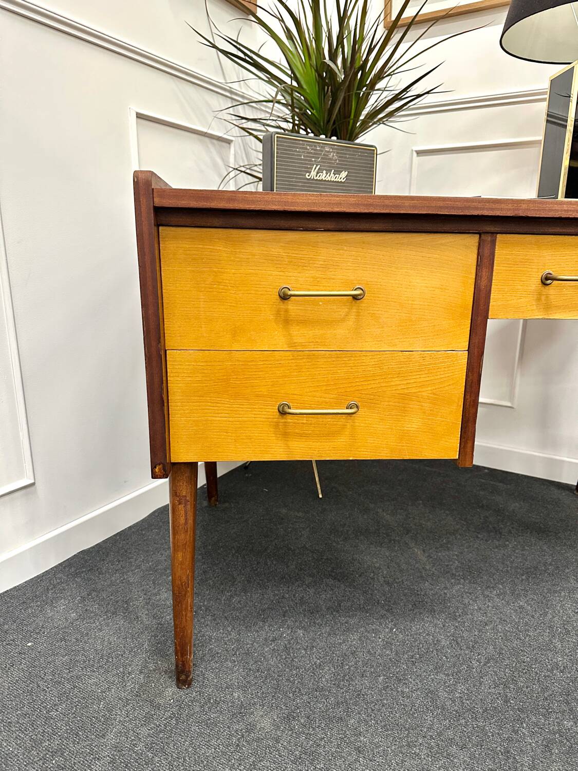 Vintage compass feet desk