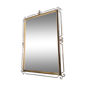 miroir cadre métal doré