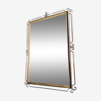 Mirror vintage gold metal frame 60 70 s