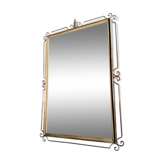 Mirror vintage gold metal frame 60 70 s