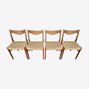 Suite de 4 chaises scandinave par Ejnar Larsen & Aksel Bender 1960