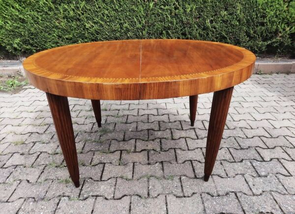 Table ovale en merisier et zébrano