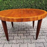 Oval table in cherry wood and zebra wood