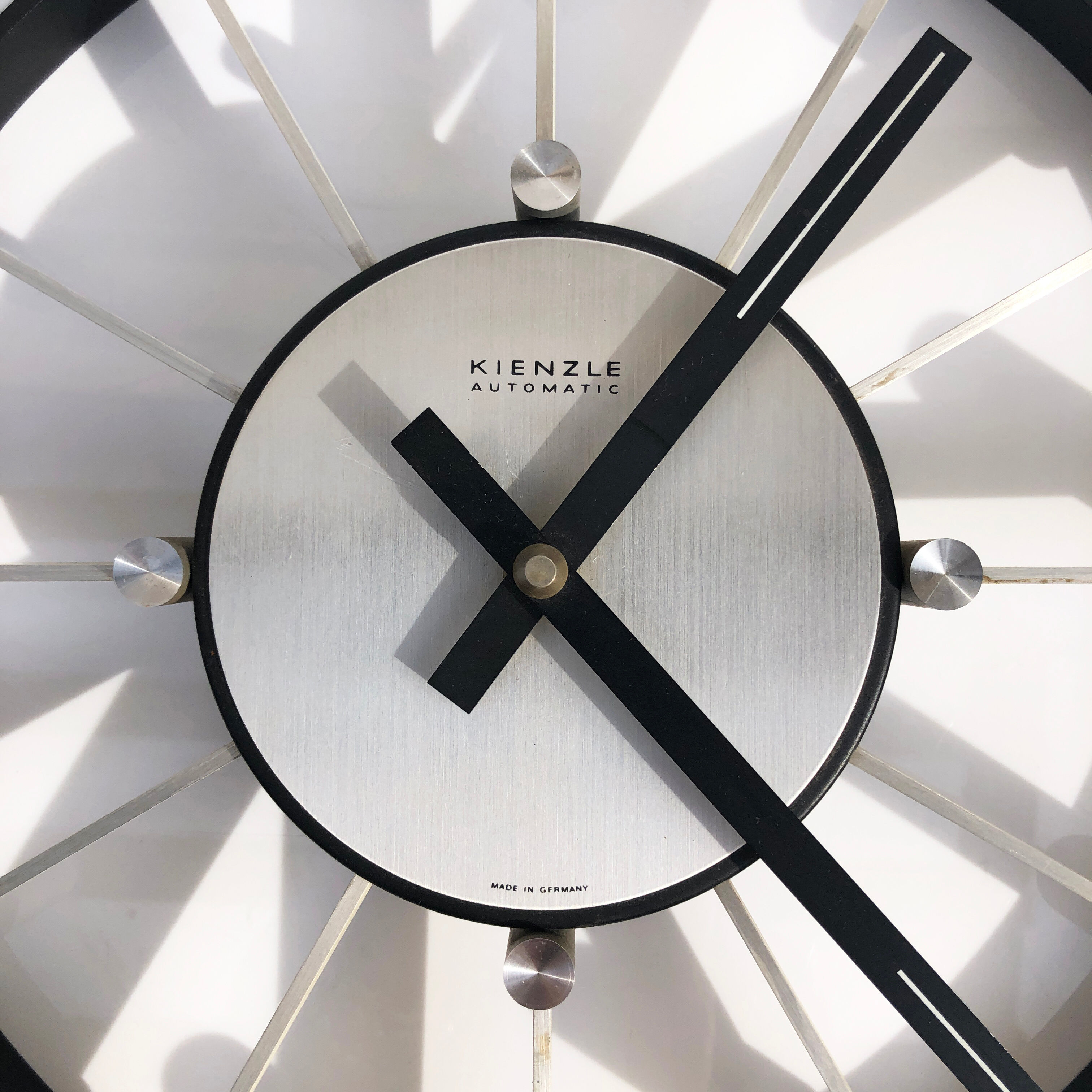 Modernist wall clock by Heinrich Moller for Kienzle