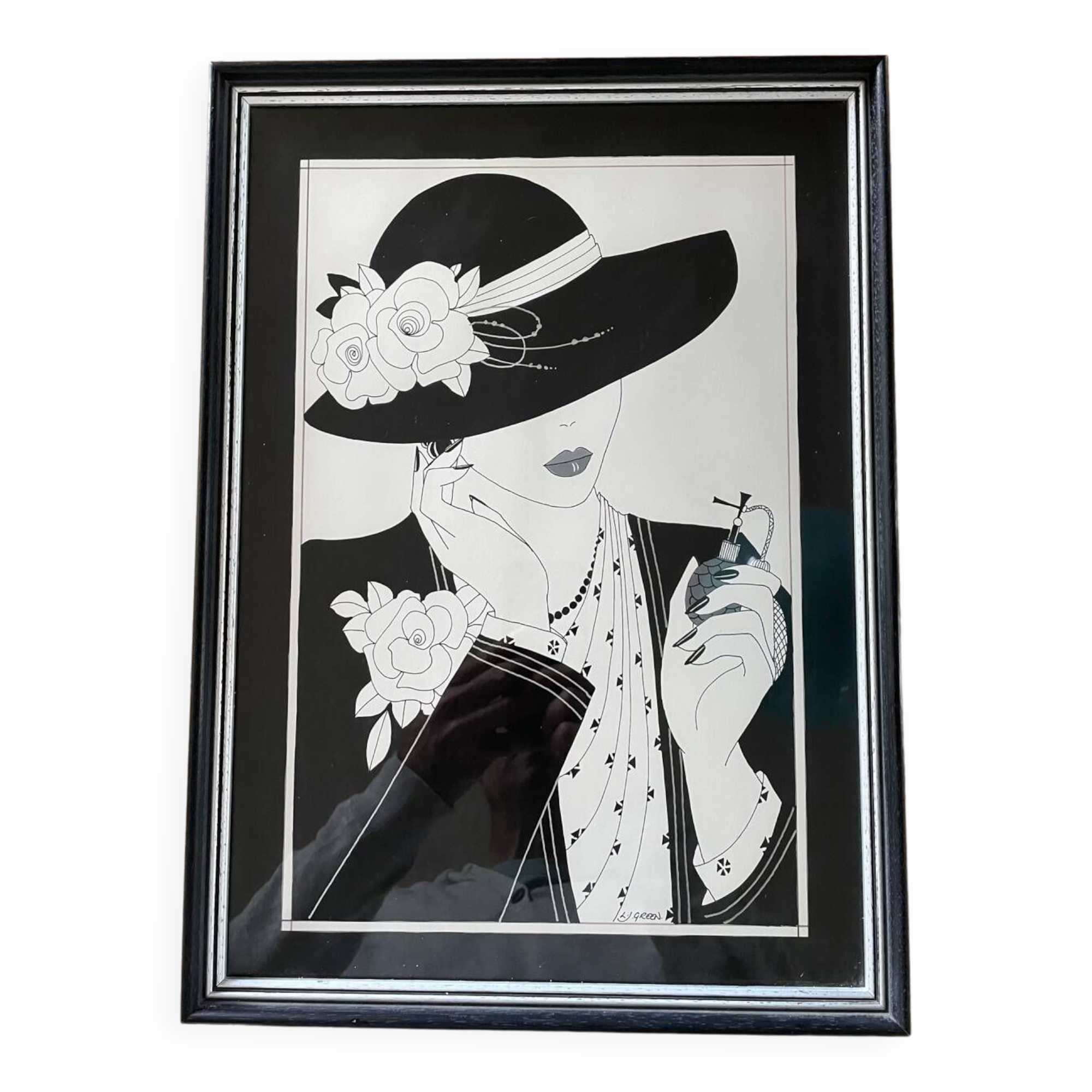 Antique pen and ink art deco fashion designs by ljgreen