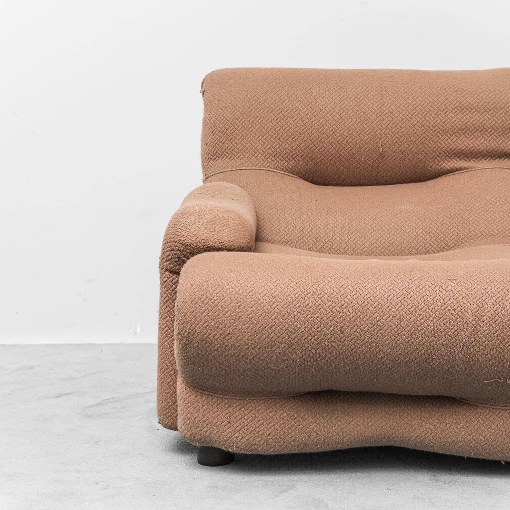 Rezia 3-seater modular vintage sofa by Emilio Guarnacci for 1P, 1970s modernism