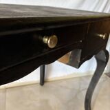 Antique black patinated desk – curved legs and chic country style