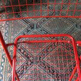 Set of three red metal folding chairs Ted Net by Niels Gammelgaard for Ikea 1970