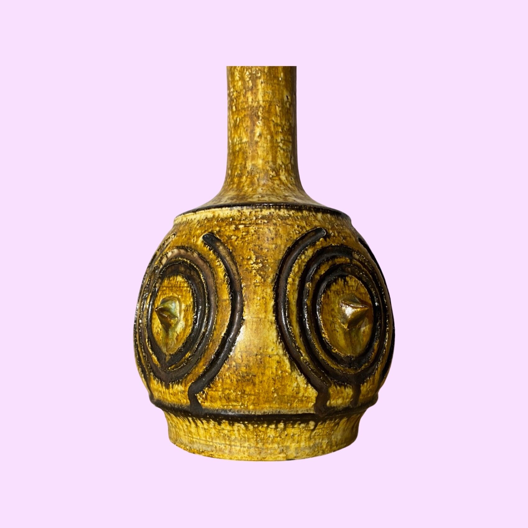 Unique helleroe table lamp - danish pottery artist - handmade in denmark - vintage ceramic light