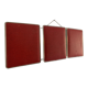 Vintage mirror 1960 triptych barber red brick - 30 x 77 cm