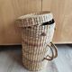 Vintage raffia wicker basket bowling bag