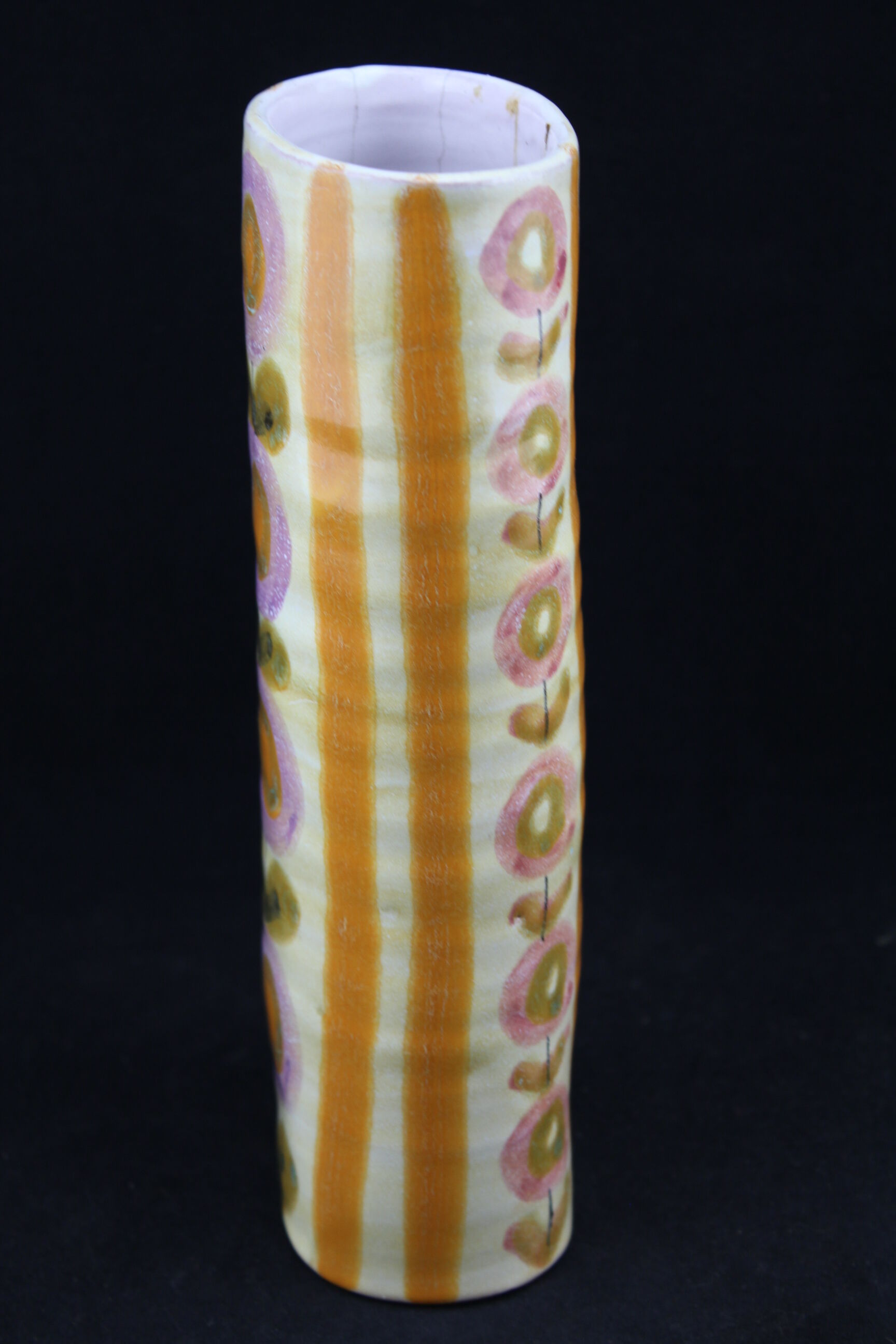 Scandinavian, flower pattern ceramic vase