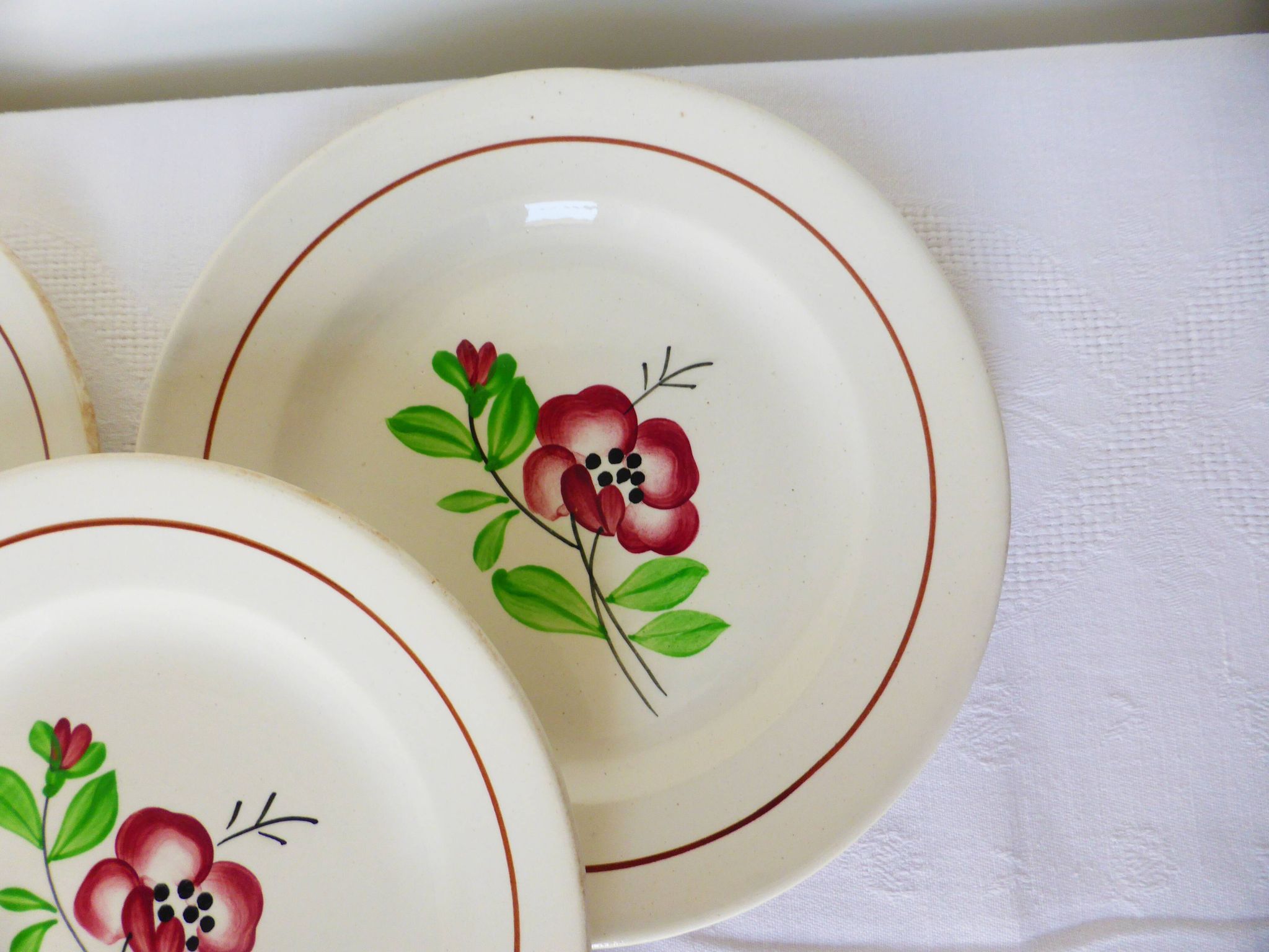 4 assiettes dessert de Digoin Sarreguemines modèle Beaucaire