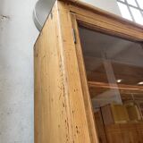 Enfilade de métier en chêne avec portes vitrées