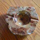 Green and brown alabaster ashtray