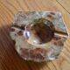 Green and brown alabaster ashtray