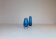Pair of heavy crystal vases by Orrefors Mid-Century Modern by Sven Palmqvist, light blue.
