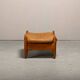 Brazilian Stool Ottoman Oak and Leather in the style of Sergio Rodrigues