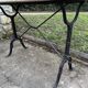 Old bistro table by Berc in Paris. Wrought iron, marble top.