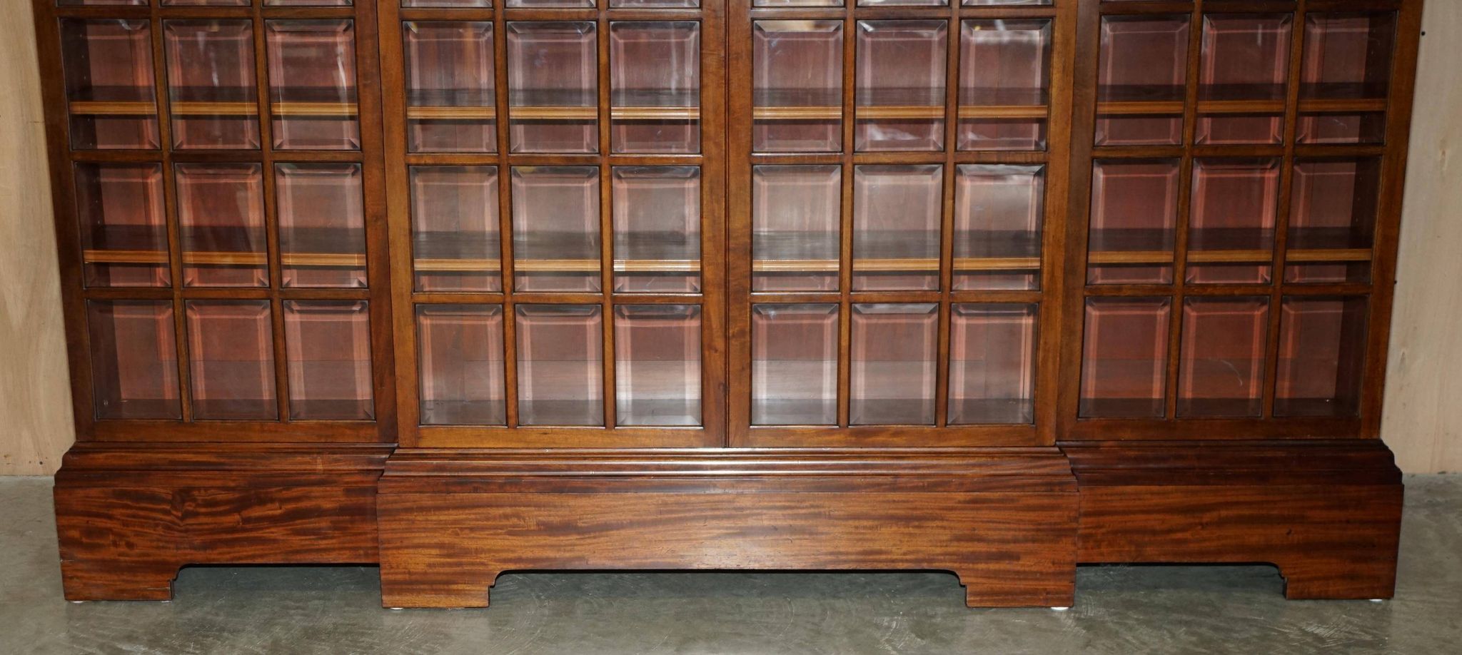 Monumental glass library in Victorian hardwood.