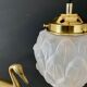 Vintage art deco globe pendant lamp in frosted glass