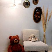 Fauteuil chauffeuse tissu bouclettes