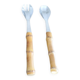 Bamboo handle salad servers from the 60s