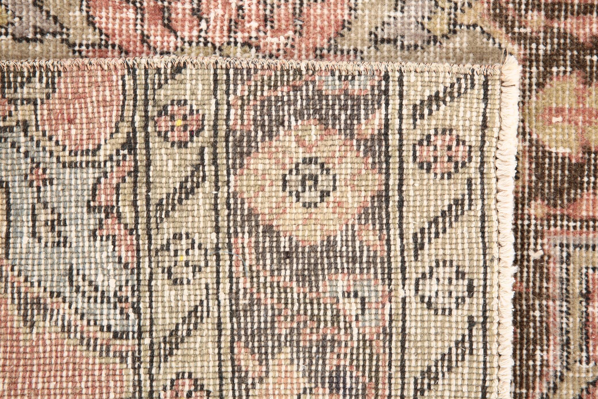 3x13 Pale Red Vintage Runner Rug, 85x388Cm