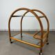 Glass and rattan dessert trolley, bar cart