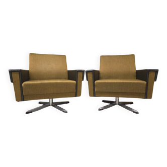 Pair of 1970s swivel armchairs
